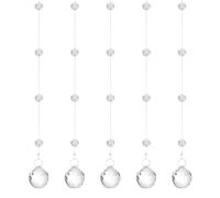 sourcing map 5 Pcs Acrylic Crystal Garland Strands, Clear Crystal Beads Strands Chandelier Crystals Replacement Pineapple Bead String Hanging for Wedding Decor DIY Craft Jewelry (0.6m/1.97ft)