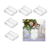 sourcing map 5 Pcs Acrylic Place Card Holders 1.2 Inch Clear Table Number Name Card Sign Holders Display Stand for Display Paper Game Piece Price Board Photos Memos Menus Labels, 30 x 25 mm