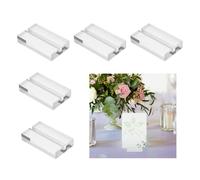 sourcing map 5 Pcs Acrylic Place Card Holders 1.2 Inch Clear Table Number Name Card Sign Holders Display Stand for Display Paper Game Piece Price Board Photos Memos Menus Labels, 30 x 50 mm