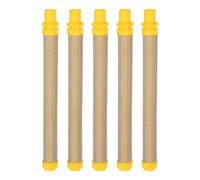 sourcing map 5 Pcs Airless Spray Gun Filter 100mm Length, 10mm Dia, Push on Gun Screen 100 Mesh Filters Paint Filter, Replacement Spraying Accessories, Yellow