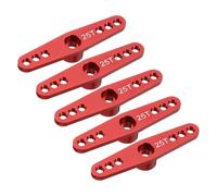 sourcing map 5 Pcs Aluminum Servo Horn 25T Servo Horn Steering Double Arms 47mm Red