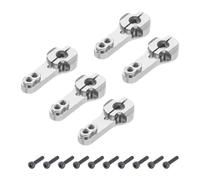 sourcing map 5 Pcs Aluminum Servo Horn 25T Steering Arm 35mm Length Silver Suitable for DIY RC Car/Boat/Airplanes Boat Model Accessories with 2 Pcs Screws