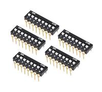sourcing map 5 Pcs Black DIP Switch 1-8 Positions 2.54mm Pitch for Circuit Breadboards PCB