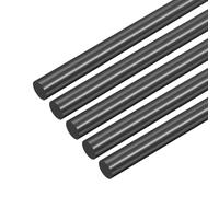 sourcing map 5 Pcs Black Plastic Rods 8 x 406mm ABS Styrene Round Stick Round Solid Bar DIY Model for DIY Toys Building Making Architectural Model Making
