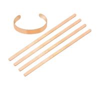 sourcing map 5 Pcs Bracelet Blanks 1/4" x 6 Inch Stainless Steel Stamping Bangle Blanks Engraving for DIY Jewelry Making Art Crafts Metal Stamping, Rose Gold