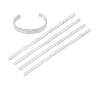 sourcing map 5 Pcs Bracelet Blanks 1/4" x 6 Inch Stainless Steel Stamping Bangle Blanks Engraving for DIY Jewelry Making Art Crafts Metal Stamping, Silver