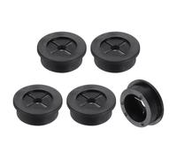 sourcing map 5 Pcs Cable Cord Grommet, 1 3/16" Inch (30mm) Desk Grommet Flexible Rubber Grommets Wire Hole Cover Pass Through for Office Computer Desk Wire Organizer, Black