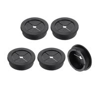 sourcing map 5 Pcs Cable Cord Grommet, 1 9/16" Inch (40mm) Desk Grommet Flexible Rubber Grommets Wire Hole Cover Pass Through for Office Computer Desk Wire Organizer, Black