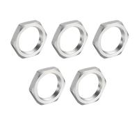 sourcing map 5 Pcs Cast Pipe Fitting Hex Locknut, 304 Stainless Steel Hex Lock Nut G 1" Female Thread (DN25) for Plumbing Fixed, Water Broom and Undercarriage Cleaner