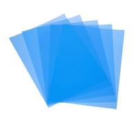 sourcing map 5 Pcs Colored Plastic Sheets, A2 Transparent Amber Film Color Correction Gel Light Filter Waterproof 23.4 x 16.5" Sheet for DIY Crafts,LED Lighting,Photo (Blue)