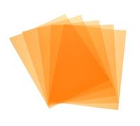sourcing map 5 Pcs Colored Plastic Sheets, A3 Transparent Amber Film Color Correction Gel Light Filter Waterproof 16.5 x 11.7" Sheet for DIY Crafts,LED Lighting,Photo (Orange)