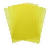 sourcing map 5 Pcs Colored Plastic Sheets, A5 Transparent Amber Film Color Correction Gel Light Filter Waterproof 8.3 x 5.8" Sheet for DIY Crafts, LED Lighting, Photo (Yellow)