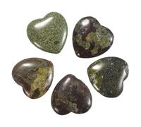 sourcing map 5 Pcs Dragon Stone Crystal Stones Heart Shaped, 2 cm Tumbled Stones and Crystals, Polished Gemstone Rocks for Women Gifts Meditation Crafting Home Decor