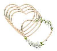 sourcing map 5 Pcs Dream Catcher Rings, 2 Inch Heart Wreath Macrame Hoop Catcher Ring Metal Floral Hoops for DIY Crafts Making Wreath Making Supplies Plant Wall Hanging Decor, Gold