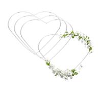 sourcing map 5 Pcs Dream Catcher Rings, 8 Inch Heart Wreath Macrame Hoop Catcher Ring Metal Floral Hoops for DIY Crafts Making Wreath Making Supplies Plant Wall Hanging Decor, Silver