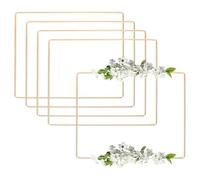 sourcing map 5 Pcs Dream Catcher Rings, 8 Inch Square Wreath Macrame Hoop Catcher Ring Metal Floral Hoops for DIY Crafts Making Wreath Making Supplies Plant Wall Hanging Decor, Gold