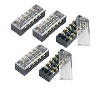 sourcing map 5 Pcs Dual Row 5 Position Screw Terminal Strip 600V 15A