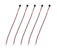 sourcing map 5 Pcs Electret Microphone Condenser Pickup, 4mm Dia Mini MIC Electret Condenser with 100mm Wire Leads 58dB for Audio, Black