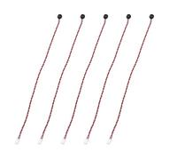 sourcing map 5 Pcs Electret Microphone Condenser Pickup, 6mm Dia Mini MIC Electret Condenser with 200mm Wire Leads 60dB for Audio, Black