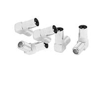 sourcing map 5 Pcs F-Type Female to PAL Male TV Coax Right Angle Connector Adapter Connectors