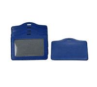 sourcing map 5 Pcs Faux Leather Horizontal Staff Name Badge Holder Blue