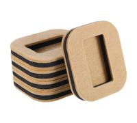 sourcing map 5 Pcs Felt Furniture Coasters Caster Cups, 3.15" x 2.76" Wheel Stoppers Bed Stoppers Furniture Stopper Anti-Sliding Furniture Pads for Sofas Beds Carpet Hardwood Floors, Khaki