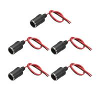 sourcing map 5 Pcs Female Car Cigarette Lighter Socket, 16 AWG 12V/24V 20A 30cm/11.81 Inch Car Charger Power Cigarette Lighter Socket for Powering In-Vehicle Equipment, Silver