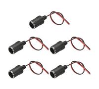 sourcing map 5 Pcs Female Socket Cable Plug Adapter, 12V / 24V 10A 30cm Car Charger Power Cigarette Lighter Car Cigarette Lighter Socket for Powering In-Vehicle Equipment, Silver