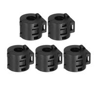 sourcing map 5 Pcs Ferrite Filter Ring Core RFI EMI Noise Suppression Cable Clip ID 8mm 0.31Inch Length 23mm 0.91Inch with Base for Electronic Devices, Industry, Black