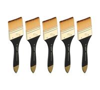 sourcing map 5 Pcs Flat Paint Brush 6cm Width Nylon Acrylic Painting Brushes Professional Paint Tools with Wooden Handle for Watercolor Oil Crafts Face Body Art, Yellow