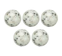 sourcing map 5 Pcs Gemstone Sphere Balls, 20mm Mini Natural Quartz Sphere Polished Hand Carved Crystal Ball for Garden Kitchen Living Room Bathroom, Light Blue