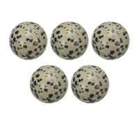 sourcing map 5 Pcs Gemstone Sphere Balls, 20mm Mini Natural Quartz Sphere Polished Hand Carved Crystal Ball for Garden Kitchen Living Room Bathroom, Black White Yellow