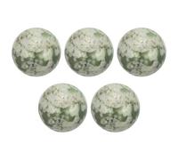 sourcing map 5 Pcs Gemstone Sphere Balls, 20mm Mini Natural Quartz Sphere Polished Hand Carved Crystal Ball for Garden Kitchen Living Room Bathroom, White Green