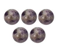 sourcing map 5 Pcs Gemstone Sphere Balls, 20mm Mini Natural Quartz Sphere Polished Hand Carved Crystal Ball for Garden Kitchen Living Room Bathroom, Purple