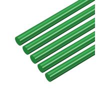 sourcing map 5 Pcs Green Plastic Rods 12 x 500mm ABS Styrene Round Stick Round Solid Bar DIY Model for DIY Toys Building Making Architectural Model Making