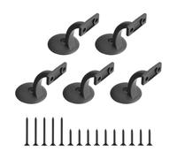 sourcing map 5 Pcs Hand Rail Bracket, Anti-Rust Handrail Holder Brackets Hand Stairway Railing Brackets for Stairways Home Office Vintage Stair Support, Matte Black