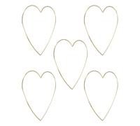 sourcing map 5 Pcs Heart Shape Dream Catcher Rings, 8" Dream Catcher Metal Hoops Macrame Wreath Rings Pentagram Floral Hoops for DIY Craft Making Home Wedding Wall Hanging Decoration, Gold