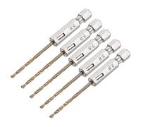 sourcing map 5 Pcs High Speed Steel Hex Shank Twist Drill Bit, 2mm Drilling Dia with 1/4 Inch Hex Shank 70mm Length