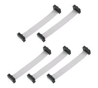 sourcing map 5 Pcs IDC Connector Flat Ribbon Cable, 12 Pins 2.54mm Pitch 10cm Length FC to FC Dual Female Connector Flat Ribbon Cable Wire for Industrial Electronics, Grey