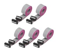 sourcing map 5 Pcs IDC Connector Flat Ribbon Cable, 18 Pins 2.54mm Pitch 1.5m Length FC to FC Dual Female Connector Flat Ribbon Cable Wire for Industrial Electronics, Grey