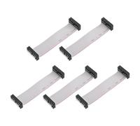 sourcing map 5 Pcs IDC Connector Flat Ribbon Cable, 20 Pins 2.54mm Pitch 10cm Length FC to FC Dual Female Connector Flat Ribbon Cable Wire for Industrial Electronics, Grey