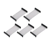 sourcing map 5 Pcs IDC Connector Flat Ribbon Cable, 40 Pins 2.54mm Pitch 10cm Length FC to FC Dual Female Connector Flat Ribbon Cable Wire for Industrial Electronics, Grey