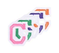 sourcing map 5 Pcs Iron on Letter Patches, 1.5" Self Adhesive Embroidered Applique Alphabet C Sew on Patches for Clothes Dress Socks Jeans Hats DIY Accessories(5 Colors)