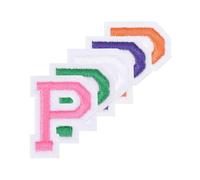 sourcing map 5 Pcs Iron on Letter Patches, 1.5" Self Adhesive Embroidered Applique Alphabet P Sew on Patches for Clothes Dress Socks Jeans Hats DIY Accessories(5 Colors)