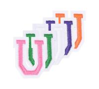 sourcing map 5 Pcs Iron on Letter Patches, 1.5" Self Adhesive Embroidered Applique Alphabet U Sew on Patches for Clothes Dress Socks Jeans Hats DIY Accessories(5 Colors)