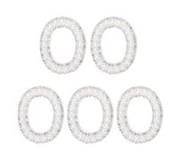 sourcing map 5 Pcs Iron on Pearl Letter O Patches, Pearl Rhinestone A-Z Alphabet Self Adhesive Sew on Patches, Glitter Letter Applique for Clothes Fabric DIY Backpack, White