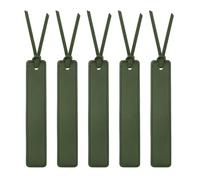 sourcing map 5 Pcs Leather Bookmark, Classic Stitched Bookmarks with Leather Rope Page Marker for Book Reading Book Lovers Reader Writers Accessories for Men Women Teachers, Green
