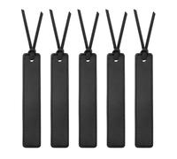 sourcing map 5 Pcs Leather Bookmark, Classic Stitched Bookmarks with Leather Rope Page Marker for Book Reading Book Lovers Reader Writers Accessories for Men Women Teachers, Black