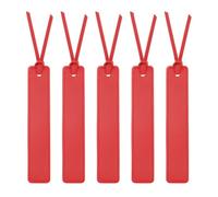 sourcing map 5 Pcs Leather Bookmark, Classic Stitched Bookmarks with Leather Rope Page Marker for Book Reading Book Lovers Reader Writers Accessories for Men Women Teachers, Red