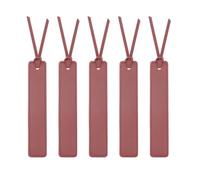 sourcing map 5 Pcs Leather Bookmark, Classic Stitched Bookmarks with Leather Rope Page Marker for Book Reading Book Lovers Reader Writers Accessories for Men Women Teachers, Burgundy